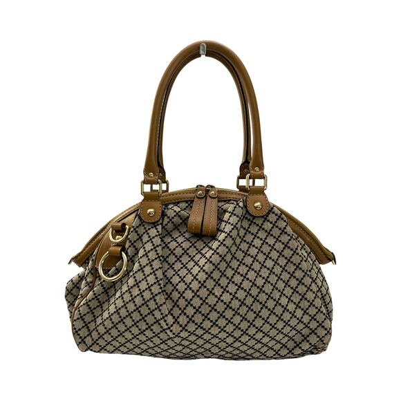 Gucci Sukey Medium Satchel 223974 Beige Diamante Canvas Leather Trim - Picture 1 of 16